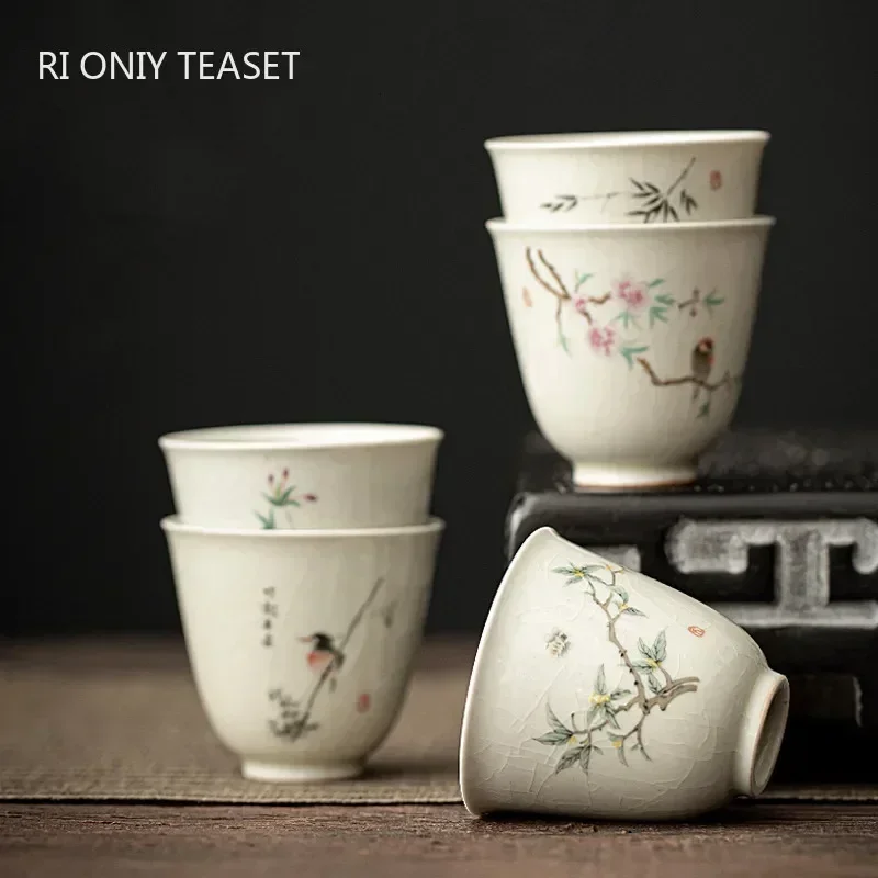 Handmade Ceramic Mug - Retro Đá Nứt Gốm Ấm Trà