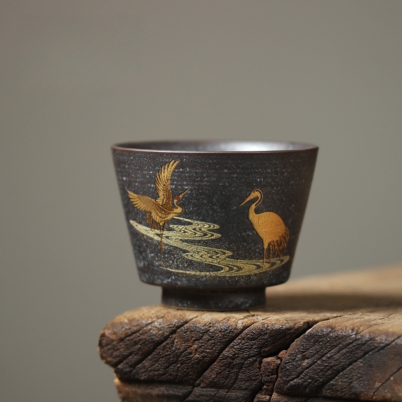 100ML Japanese Crane Tea Cup H - đánh giá và giá Handmade Ceramic Mug